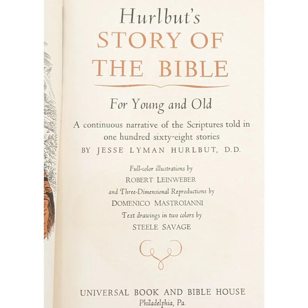 Hurlburt's Story of the Bible Jesse Lyman Hurlburt 1952 Hardcover Fine Arts Ed